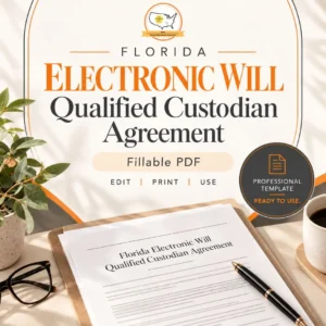 Florida Electronic Will Qualified Custodian Agreement | Fillable PDF